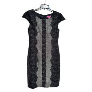 BETSY JOHNSON Lace Trim Sheath Dress - Size 8 - Pre-owned